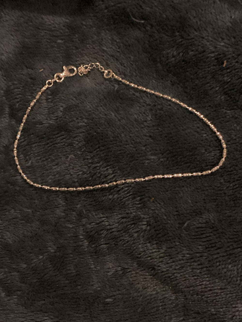 925 Sterling silver Bracelet/Anklet in disco bead pattern. 10-11 inches.